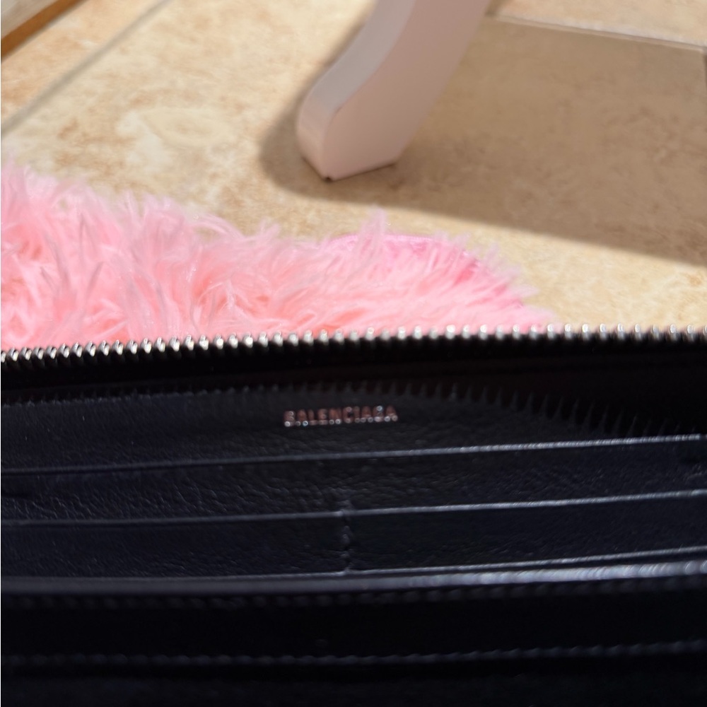 Balenciaga Paper Manny Zip Around Leather Wallet Large Black Envelope Snap NIP - Picture 12 of 16